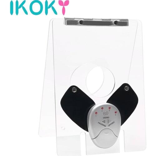 IKOKY Scrotum Bondage Splint Penis Ring Cock Ring Vibrator Testicle Ball Stretcher Sex Toys For Men Electro Shock