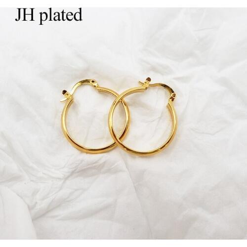JHplated 2019 fashion 24K smalll Gold Color Earrings for Women/Girls Jewelry Ethiopian Africa,Arabia,Middle East Best Gifts