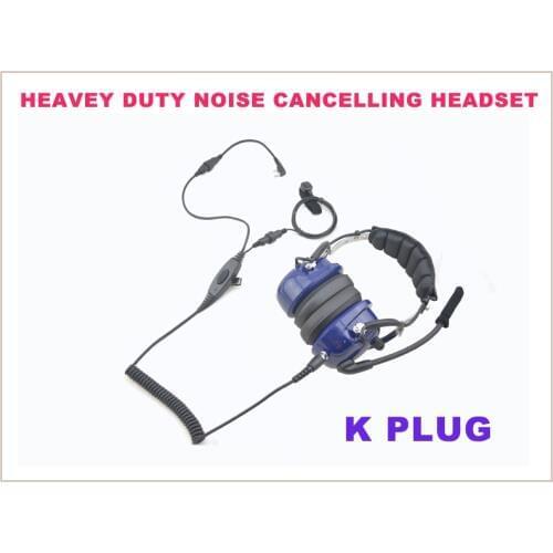 K Plug Heavy Duty Noise Cancelling Headset for Baofeng Pofung Wouxun Portable Two-way Radio Walkie Talkie Transceiver