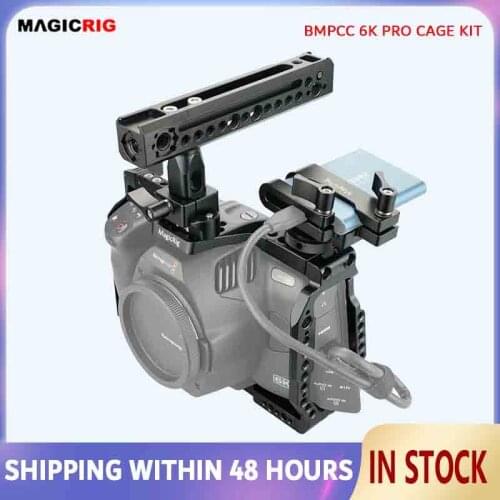 MAGICRIG Camera Cage Kit, for Blackmagic Design Pocket Cinema Camera 6K Pro With Rotating NATO Handle & NATO Rail & T5 SSD Mount