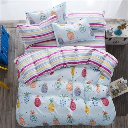 3/4 PCS Bedding Set with Modern Simple Wind Plants and Flower Patterns, Duvet Cover,bed Sheets and Pillowcases