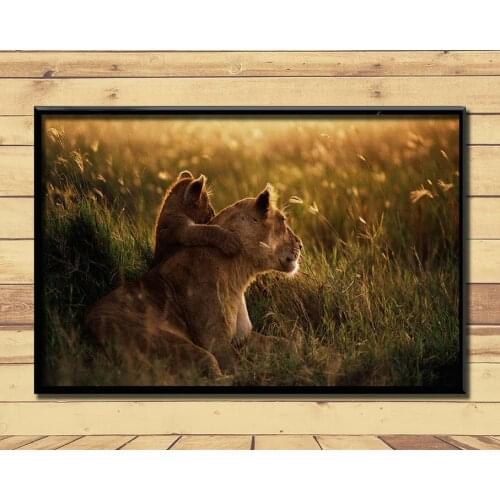 Lion King Of Animal Ferocious (4) Wall Posters Prints Silk Art Painting For Home Wall Bedroom Decor