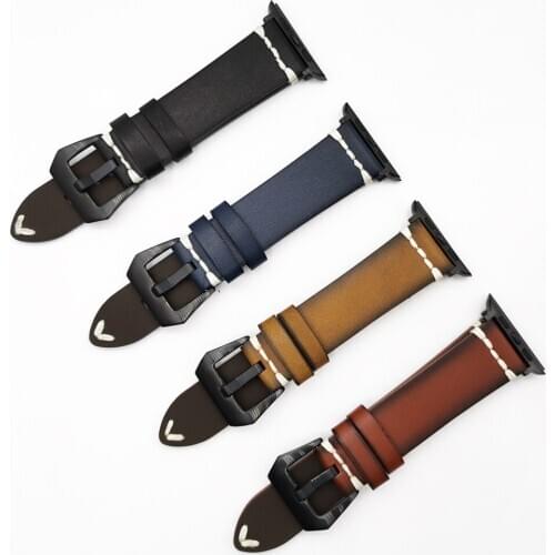 Retro Leather Watch Band for Apple Watch 44mm 40mm / 42mm 38mm Series 5 4 3 2 1 Watchbands for iWatch Apple Watch Strap Red