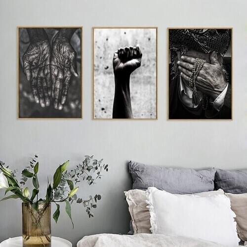 Creative Palm Fist Decorative Painting Simple Home Porch Wall Art Canvas Pictures for Living Room Cuadros Decoracion Salon