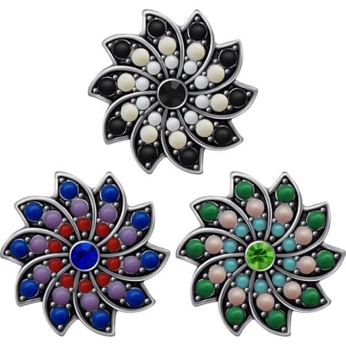 KZ3562 Beauty Rotated Gradient beads 18MM snap buttons fit DIY 18MM snap bracelet snap jewelry Christmas Gift