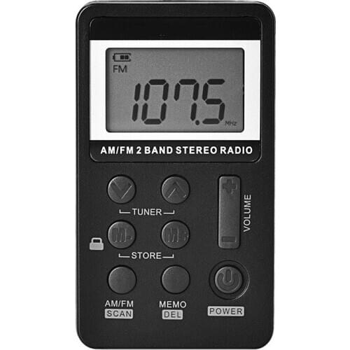 Top Deals Personal Digital AM FM Radio, AM FM Compact Transistor Radio Built in Antenna with Earphone for Walk Jogging