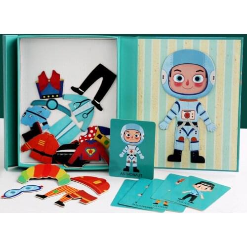 Magnetic Puzzles Kids Toys Montessori Materials Magnets Puzzles Books Educational Toys For Children Magnetic Bricks Learning Toy