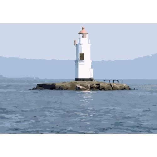 MaHuaf-i129 DIY painting by numbers art canvas painting for living room wall frameless 40x50cm landscape of Vladivostok tower