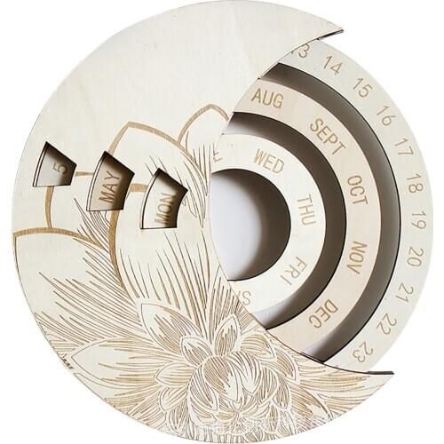 Multi-functional Calendar Wall Hanging Crafts Decorative Sign Board Circular Customized Vintage 1PC Christmas Advent Calendars