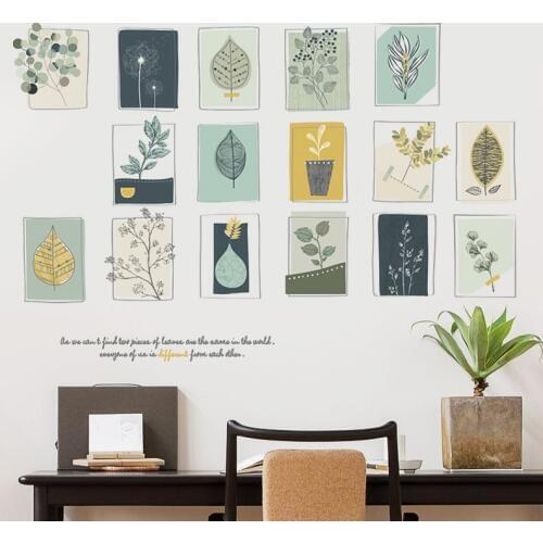 Nordic Style Plant Modular Painting Wall Sticker Flower Pictures for Living Room Bedroom Home Decoration Wall Art