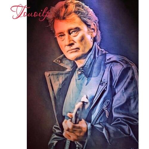 Diy 5d Johnny Hallyday 5d Diamond painting kit Cross Stitch full Diamond Embroidery mosaic painting Home Decorative stickers