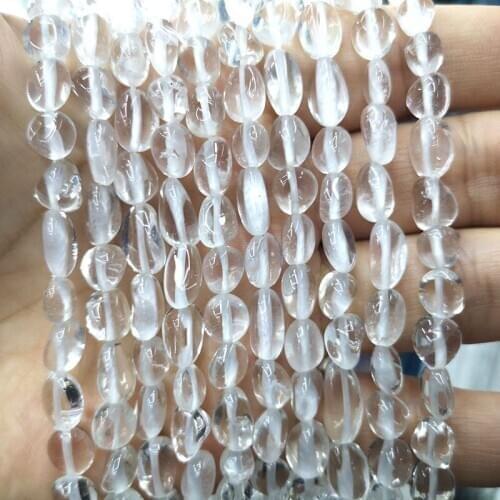 Natural Clear Gravel Rock Quartz Stone Beads Loose Crystal Gemstone Spacer Beads For Jewelry Making DIY Bracelet Handmade 6-8mm