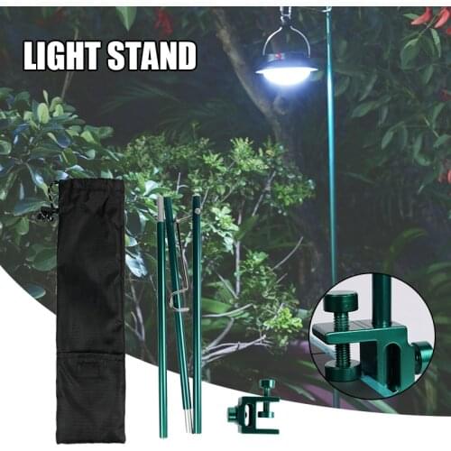 Newly Collapsible Lantern Stand Detachable Folding Lamp Pole Lightweight Aluminum Alloy Light Stand for Outdoor Picnic Hiking
