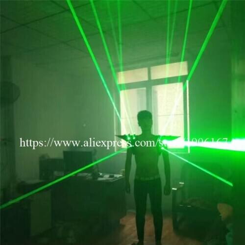 New design green laser costumes laser shoulder Laser vest Costumes cloth suit LED laserman show performance