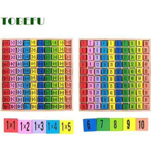 TOBEFU Montessori Educational Wooden Toys for Children Baby Toys 99 Multiplication Table Math Arithmetic Teaching Aids for Kids