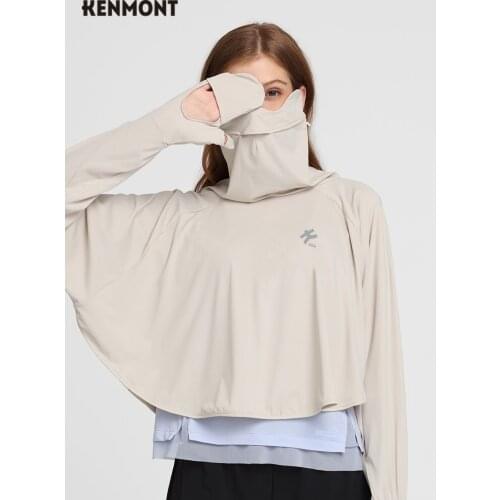 KENMONT Cool Feeling Hyaluronic Acid Cycling Professional Clothes Womens Anti-UV Shawl Breathable Outer Wear Short Smal