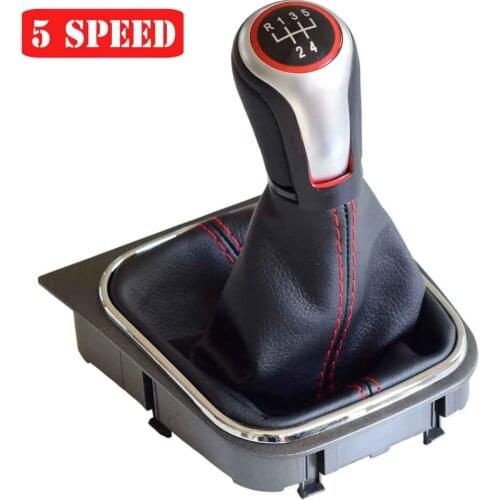 5/6 Speed Car ABS Manual Gear Shift Knob Lever HandBall With Gaiter Boot Cover For VW Volkswagen Golf 5/6 MK5/MK6 Scirocco