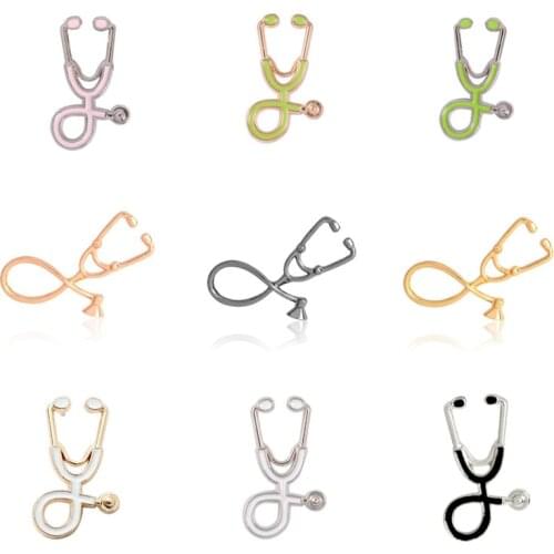 Stethoscope Enamel Badges Lapel Pins Anime Medical Brooch For Women Gothic Hijab Pins Metal Decorative Badges Vintage Brooches