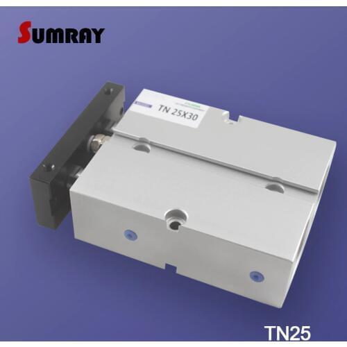 SUMRAY TN Type Pneumatic Cylinder 25mm Bore 10/15/20/25/30/35/40/45/50-200mm Stroke Aluminium Alloy Pneumatic Air Cylinder