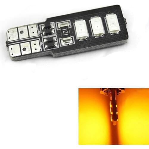 T10 5630 6SMD Car License Plate Lights 6 LED W5W 194 168 Signal Light Yellow Auto Parking Lamp Bulbs