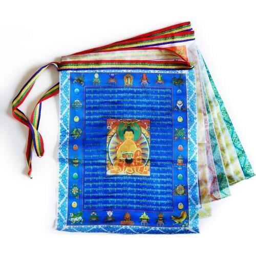 Tibetan Buddhist prayer flags,Sutra streamer,contain 10 flags,Tibet style decorative flag,Total length 3meters, clear pattern
