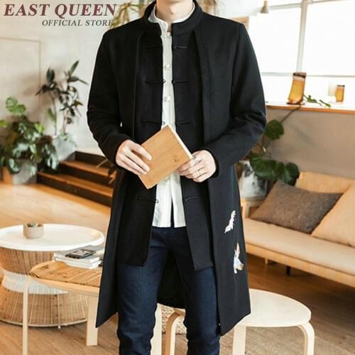 Traditional chinese clothing for men male overcoat outerwear oriental winter trench coat men trenchcoat clothes 2018 KK1893