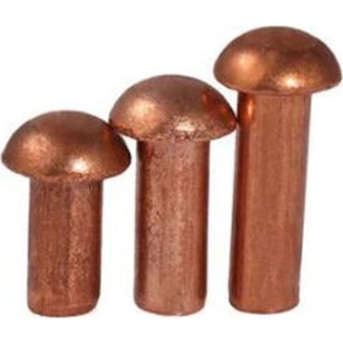20/50Pcs M2 M2.5 M3 M4 GB867 Copper Solid Round Head Rivet Alloy Self-plugging Rivet