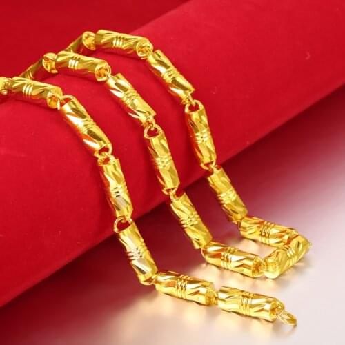 14k Yellow Gold Fine Hiphop Party Chain Necklace for Unisex Luxury Jewelry Colgantes De Bizuteria Kolye Bijoux Femme Colgante