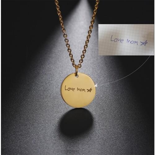 Lemegeton Personalized Custom Name Necklace For Women initial pendant Engraved Hand writhing Text ID Logo Necklace Jewelry