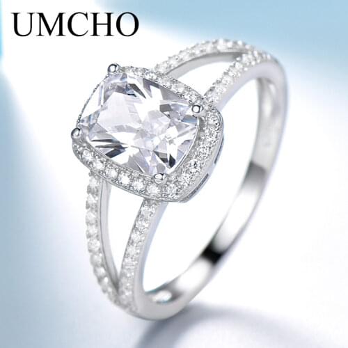 UMCHO Genuine 925 Sterling Silver Rings For Women Wedding Brand Silver Ring Fine Jewelry Hight Quality