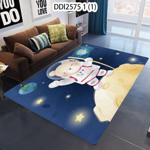 1 Pcs Cartoon Animal Pattern Non-Slip Space Bear Print Carpet Door Mat Kitchen Living Room Rug Mat Carpet Mat For Hallway Tapis