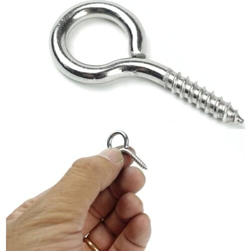 10PCS 43mm Eye Screw Bolt Hook 304 Stainless Steel Screw Eye DIY Rope Accessories Wood Screws Jewellery Accessories