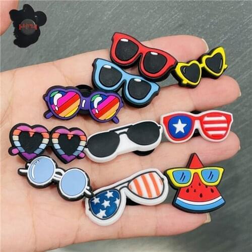 10PCS PVC Kawaii Cartoon Fridge Magnets Colourful Glasses Watermelon Heart Refrigerator Magnetic Sticker DIY Kitchen Decoration