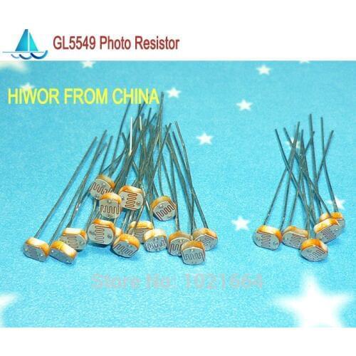 100pcs/lot)(Photoresistor) Photo Resistors 5MM GL5549 , LDR Light Dependent Resistor