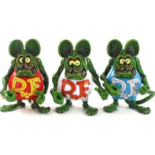 12CM Rat Fink Joint Movable PVC Ratfink Action Figure Collectible Model Toy Brinquedos Christmas Birthday Gift