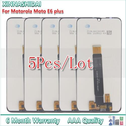 5 Pcs 6.1" LCD Display For Motorola Moto E6 Plus XT2025 XT2025-1 XT2025-2 LCD Display Touch Screen Assembly Replacement