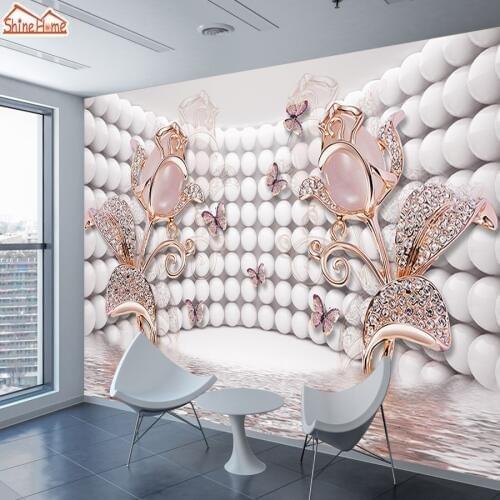 8d Silk Wallpaper 3d Photo Wallpapers Wall Mural Paper for Walls In Rolls for Living Room Papers Home Decor Girl Abstract Floral