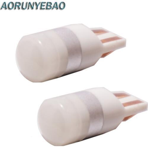 AORUNYEBAO 2pcs T10 canbus Led W5W Bulb SMD COB White 194 168 Led High Quality Car Interior Light Dome Reading Side Marker Lamp