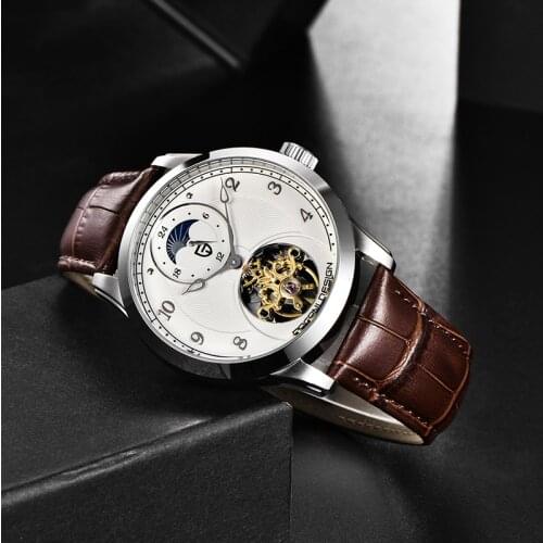 PAGANI DESIGN Luxury Sports Watch Mechanical Watch Men leather Tourbillon Automatic Watch Men 100M Waterproof Watch Reloj Hombre