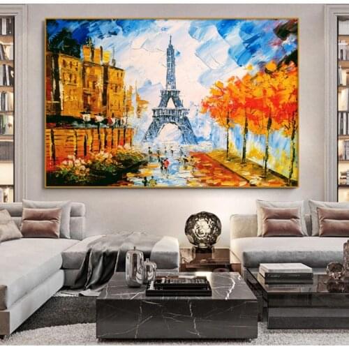 Eiffel Tower Canvas Painting Architectural Landscape Murals Posters and Prints Wall Pictures Modern Living Room Home Decoration