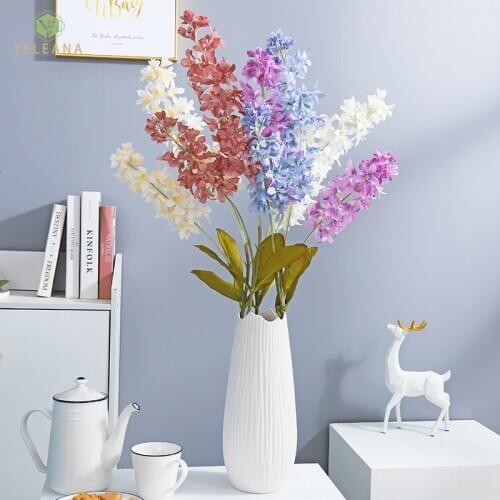 Artificial Flowers Hyacinth Non-woven Fabrics Flower Branch White Flowers Home Decoration Accessories