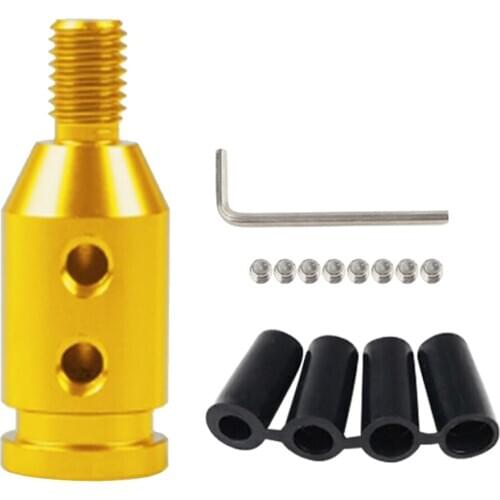 Custom Aluminum Universal Shift knob Shifter Adapter for BMW Mini Non Threaded Shifters M10x1.5 (Golden)