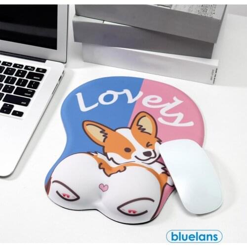 Kawaii Animals Ass Wrist Support Mouse Pad Anti-slip Lovely Shape Thickened Cartoon Anime 3D Creative Wrist Rest Mouse Mat