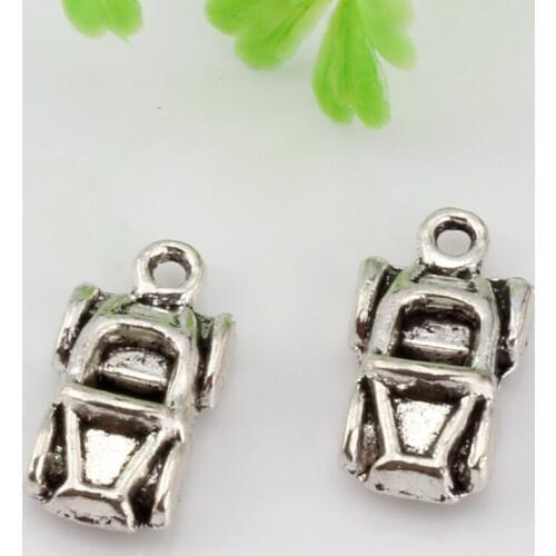 Hot ! 15 pcs 8.5 x 17mm Zinc Alloy 3D Car Charm Pendants DIY Jewelry A-016