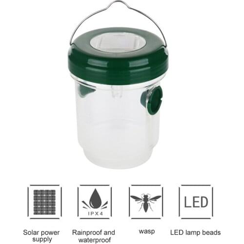 Outdoor Solar LED Insects Trap Wasp Bee Trapper Catcher Pest Repeller Insect Killer Pest Reject Hornet Repellent Supplies Lights