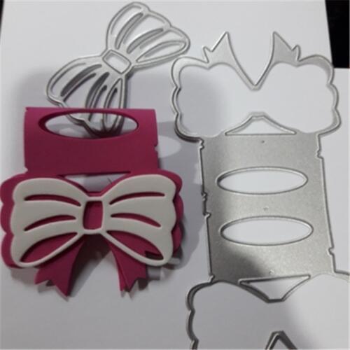 Metal Cutting Dies 2pc bag topper present card bowknot tie hang Stencils for DIY Scrapbooking Album Paper Card Decorative Craft