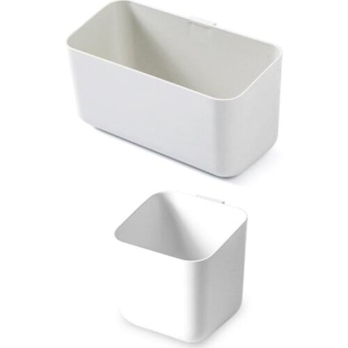 Multifunction Wall Mounted Storage Box Self-Adhesive Remote Control Holder Hanging Shelf Drain Hole Bathroom Organizer