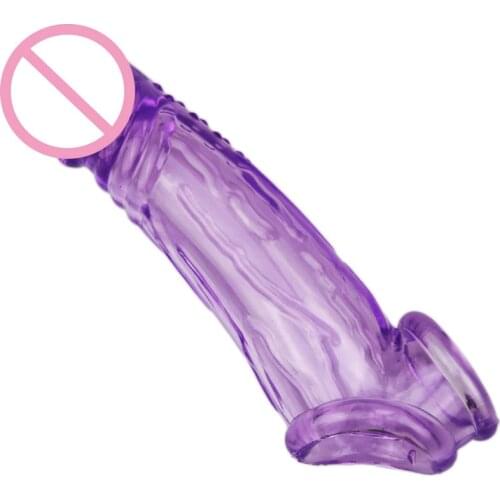 Reusable bold Delay condom 2 rings Impotence contraceptive Penis extension cock sleeve Sex product men toys extend dildo Sleeve