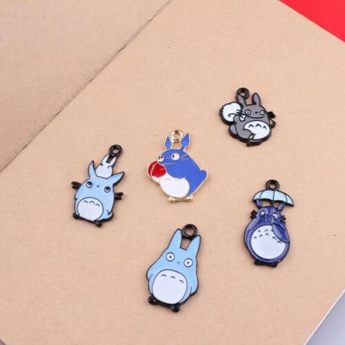 Cartoon Alloy Charms Totoro Enamel Charms Lovely DIY Animal Pendant Handmade Jewelry Dangle Charms For Necklace Bracelet