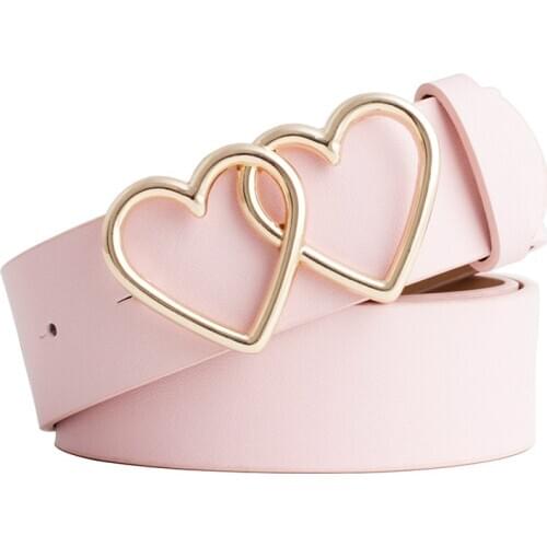 NO.ONEPAUL New with adjustable ladies luxury brand cute Heart-shaped thin belt high quality punk fashion belts sweetheart buckle